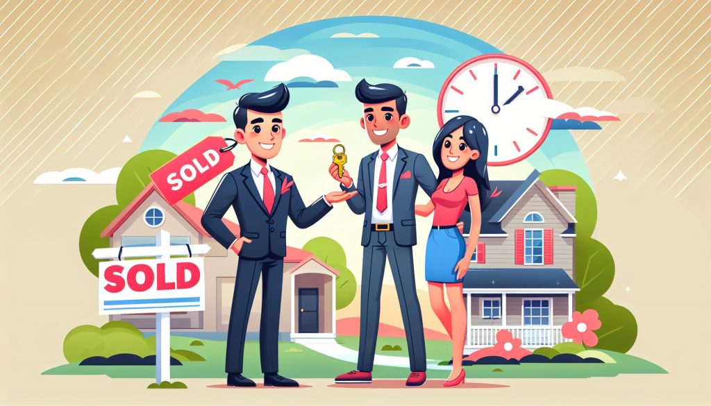 Real estate agent showing property to clients.