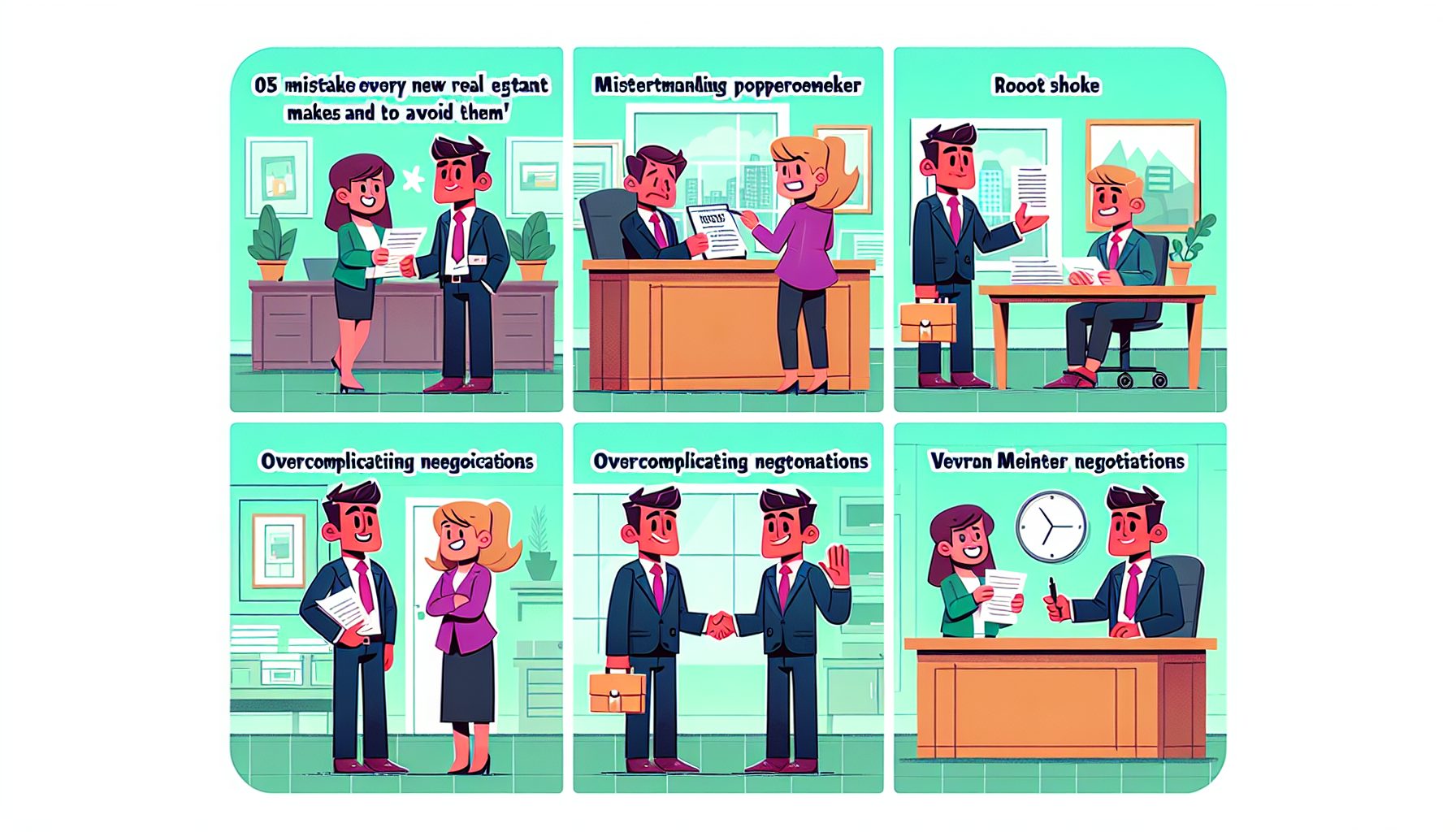 New real estate agent mistakes illustration.